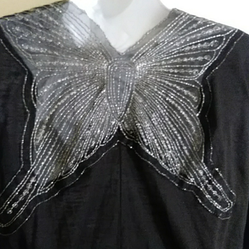 L8ter butterfly black short cardigan batwing MD